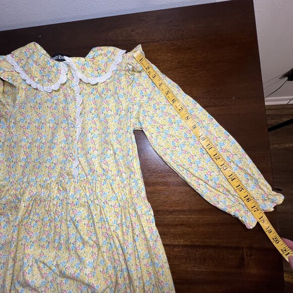 Spring Easter Pastel Twee Kidcore Coquette Floral Spring Church Midi Dress jr 12 - Picture 12 of 12